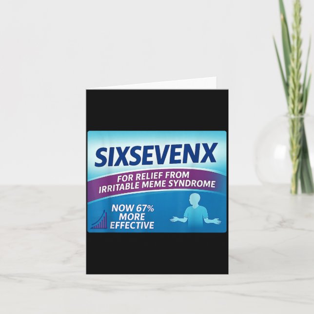Cartão Sixsevenx Relief From Meme Numbers Parody Teacher  (Frente)