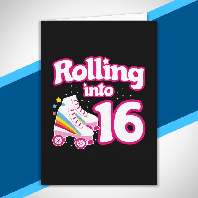 Cartão Skate - 16ª Festa de aniversário - Rastreamento do (Criador carregado)
