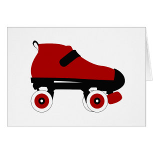 Cartão skate derby do rolo quádruplo vermelho