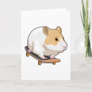 Cartão Skateboard do Patinador Hamster