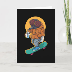 Cartão Skateboard Skater Skater Fly Engraçado