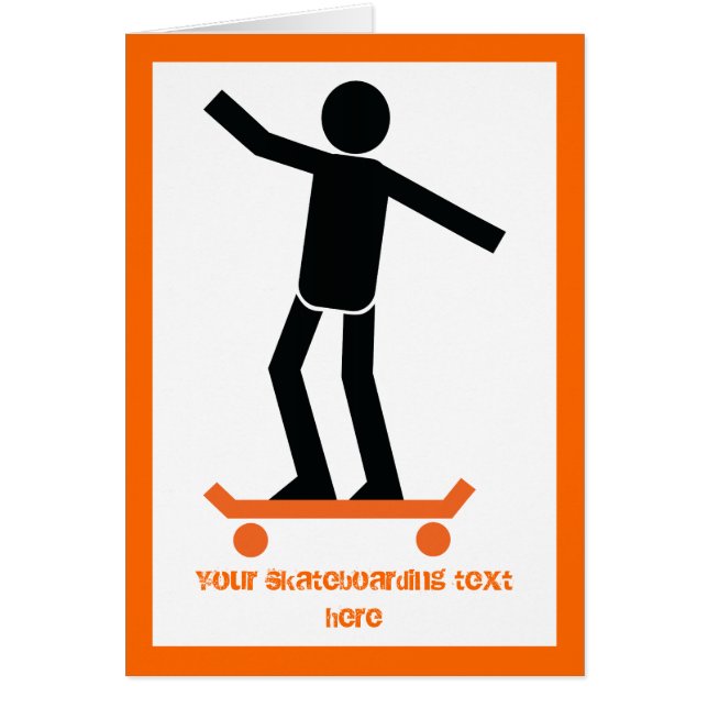 Cartão Skateboarder no skate personalizado (Frente)