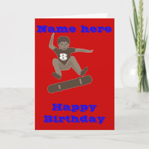Cartão Skateboarding Boy Heel Flipping Birthday card