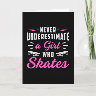 Cartão Skater Girl Girls Sk8 Skating Skateboard Gift Idea