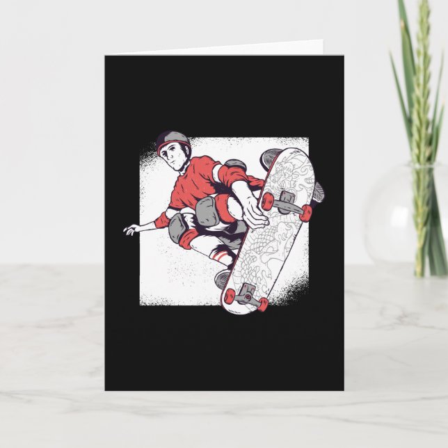 Cartão Skater Skateboard Vintage (Frente)