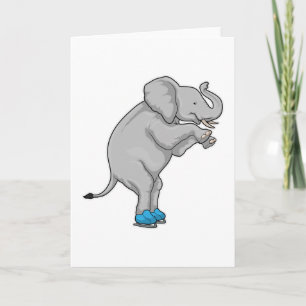 Cartão Skates de gelo com gelo elefante