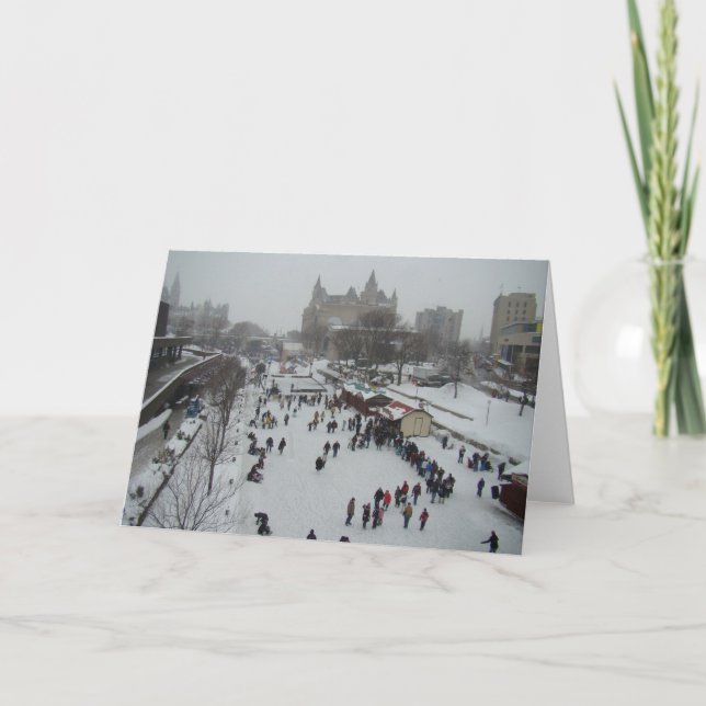 Cartão Skating on the Rideau Canal (Frente)