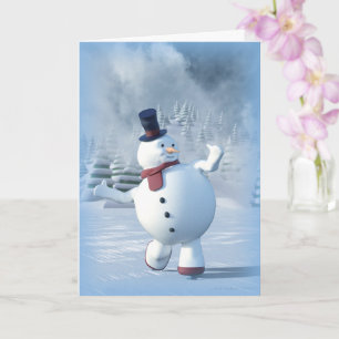 Cartão Skating Snowman