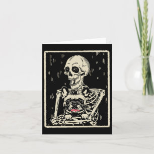 Cartão Skeleton abraça o cão-grande francês