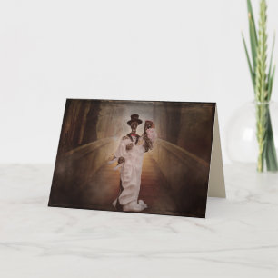 Cartão skeleton bride and groom greeting card