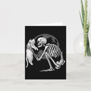 Cartão Skeleton Cat Gatinho Skull Ghost Halloween Men