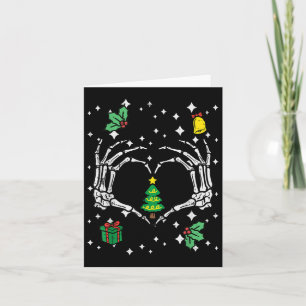 Cartão Skeleton Coração Mão Árvore de Natal Homens Mulher