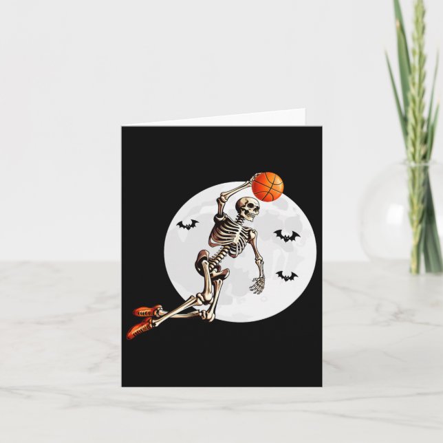 Cartão Skeleton Dunk Sketll Player Halloween Moon (Frente)
