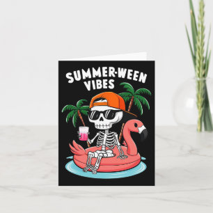 Cartão Skeleton Flamingo Summerbetween Vibes Halloween Bo