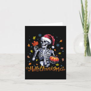 Cartão Skeleton Halloween Feliz Natal HalloGraças