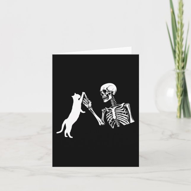 Cartão Skeleton Mão Fazendo Dia de as Bruxas engraçado De (Frente)