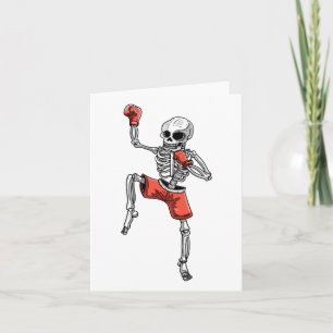 Cartão Skeleton Muay Thai Halloween Kickboxing Mma Fighte