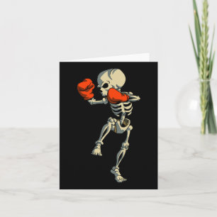 Cartão Skeleton Muay Thai Kick Boxando Mma Funny Karate H