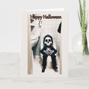 Cartão Skeleton Pit Stop Halloween Card