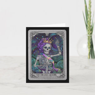 Cartão Skeleton Queen Tarot Card Gothic Witchy Halloween