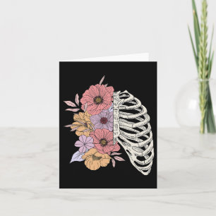Cartão Skeleton Rib Cage Flower Floween Costume