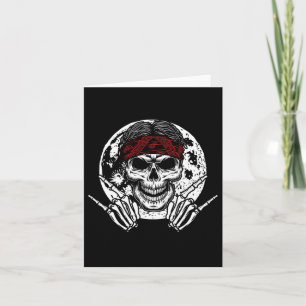 Cartão Skeleton Rock Hand Halloween Rock And Roll Midnigh