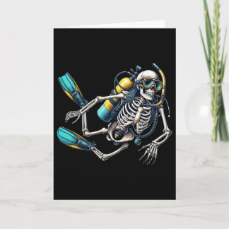 Cartão Skeleton Scu Mergulhando Halloween Skeleton Scu Di