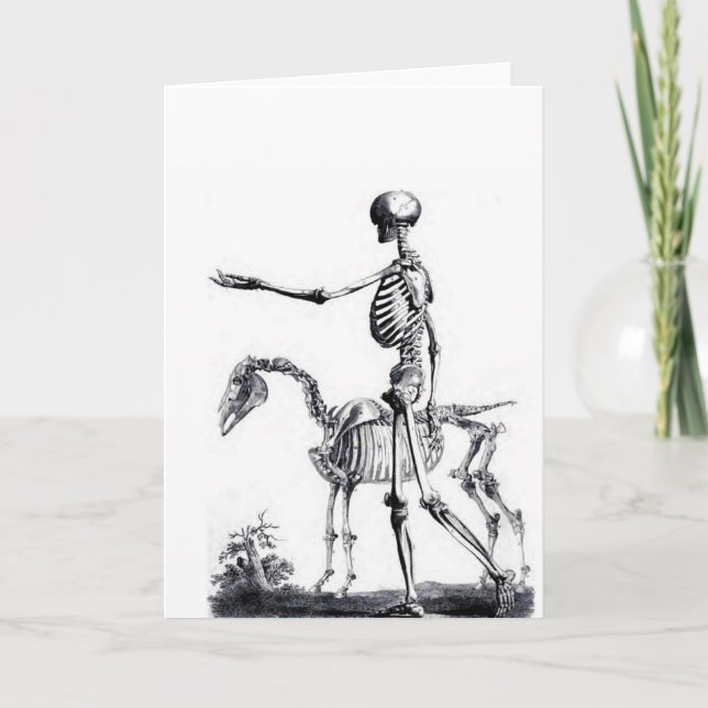 Cartão Skeleton skull Halloween Day of the Dead print (Frente)