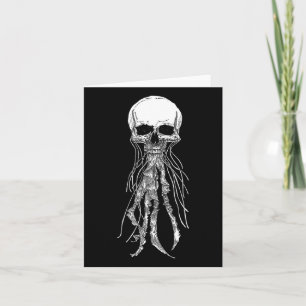 Cartão Skeleton Skull Scary Jellyfish Halloween Rock N Ro
