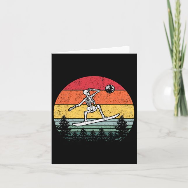 Cartão Skeleton Snowboard Moon Snowboarder - (Frente)