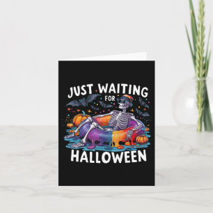 Cartão Skeleton Só Esperando Por Halloween Spooky Season