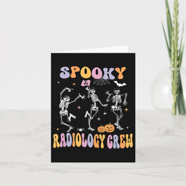 Cartão Skeleton Spooky Radiology Crew X-ray Hallowee (Frente)