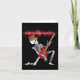 Cartão Skeleton tocando Dia de as Bruxas engraçado de vio