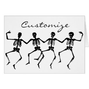 Cartão Skeletons Dançando Halloween Thunder_Cove