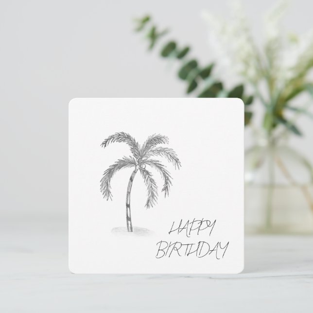 Cartão Sketched Greeting Card Black and White (Em pé/Frente)