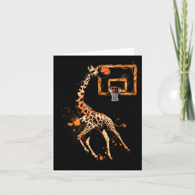 Cartão Sketll Giraffe Slam Dunk Desenhando Espetáculo Lov (Frente)
