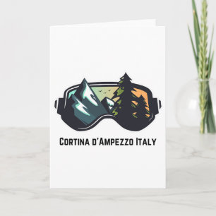 Cartão Ski Cortina D'ampezzo Itália Esqui Montanha T Men