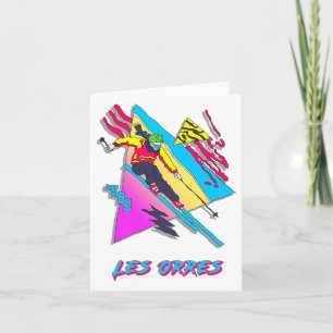 Cartão Ski France Retro Skiing Adventure Em Les Orres