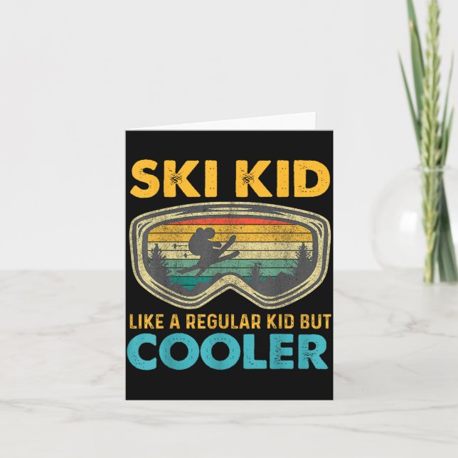 Cartão Ski Kid Like A Regular Kid But Cooler Skiing Lover (Frente)