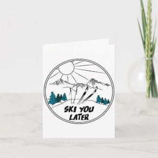 Cartão Ski later winter sports vintage powder snow skiing