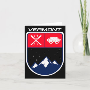 Cartão Ski Vermont Mountain Skiing Skier Goggle Pol