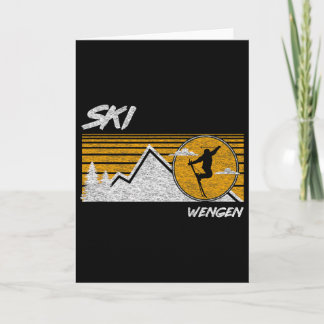 Cartão Ski Wengen Retro Switzerland Skiing Tee