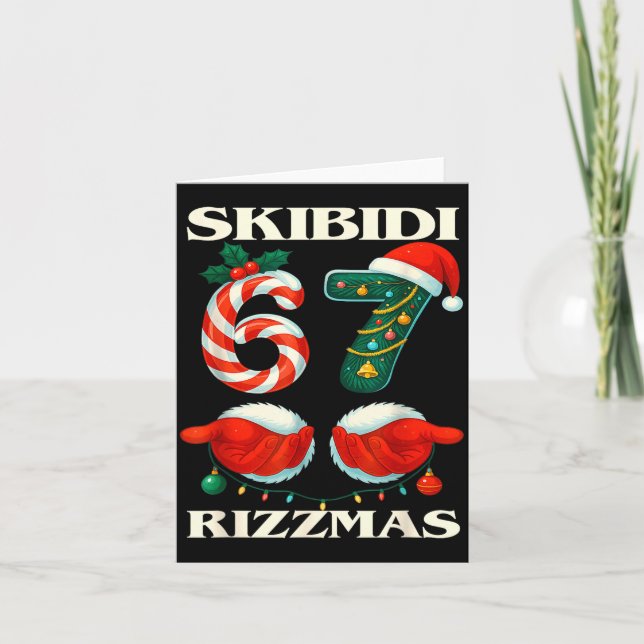 Cartão Skibidi Rizzmas 67 Christmas Six Seven Xmas Funny  (Frente)