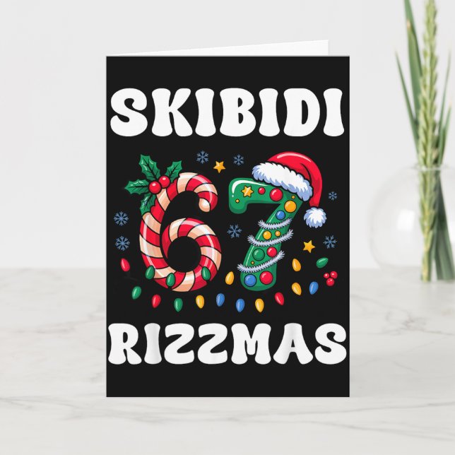 Cartão Skibidi Rizzmas 67 Christmas Six Seven Xmas Funny  (Frente)