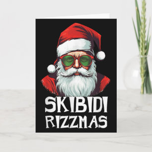 Cartão Skibidi Rizzmas Natal Rizz Papai Noel Carisma
