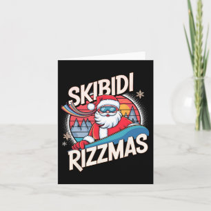 Cartão Skibidi Rizzmas Papais noeis Engraçados Snowboard