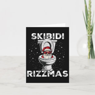 Cartão Skibidi Rizzmas Toalete Engraçado Papai Noel Elefa