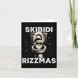 Cartão Skibidi Rizzmas Toalete Engraçado Papai Noel Elefa