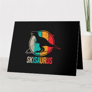 Cartão Skiing Dino Skisaurus Skier Dino Ski Skiing Dinosa