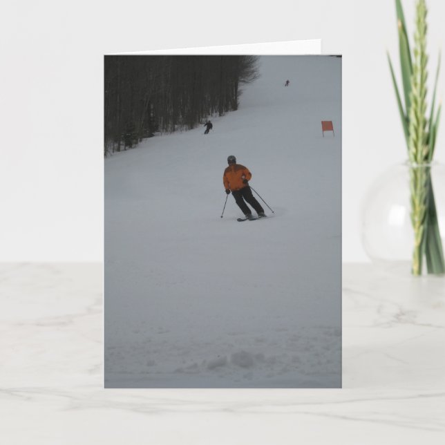 Cartão skiing greeting card (Frente)